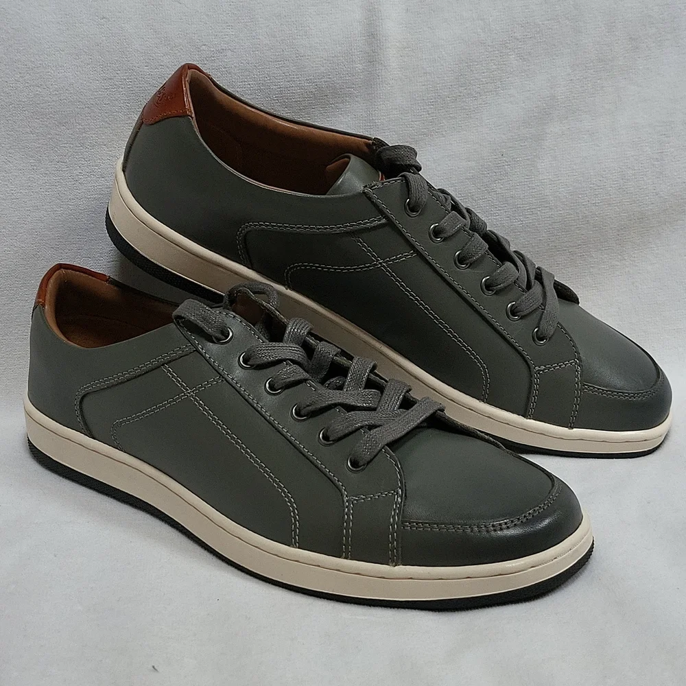 Dark Grey Leather Sneakers Landon Size 9.5M G.H. Bass - Picture 9 of 12